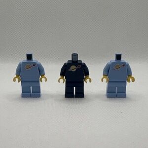 LEGO Classic Space Minifigure Torsos & Legs Trio - Light Blue & Dark Blue